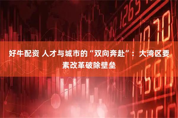 好牛配资 人才与城市的“双向奔赴”：大湾区要素改革破除壁垒